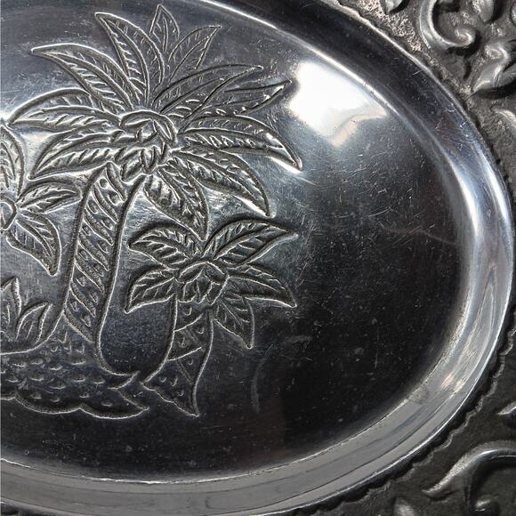 Heavy‎ Aluminum Palm Tree Platter 12" Rectangle - Picture 6 of 8